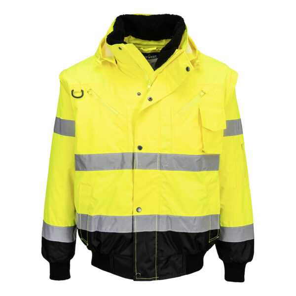 Jachetă Bomber 3 în 1 cu contrast Hi-Vis