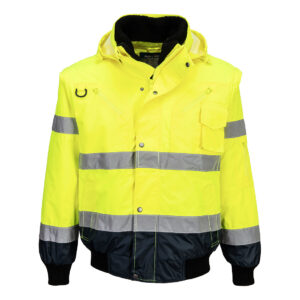 Jachetă Bomber 3 în 1 cu contrast Hi-Vis