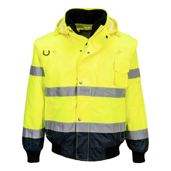 Jachetă Bomber 3 în 1 cu contrast Hi-Vis