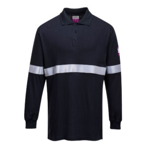 Tricou Polo cu Maneci Lungi Antistatic si Ignifug cu Benzi Reflectorizante