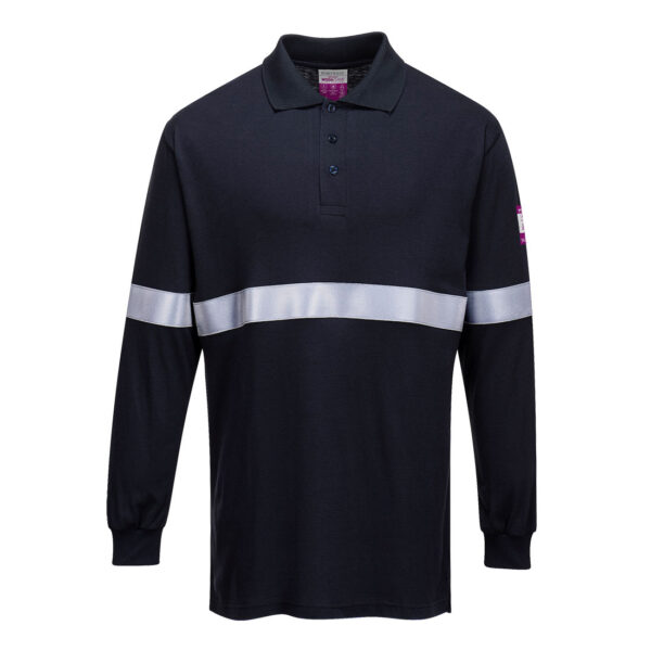 Tricou Polo cu Maneci Lungi Antistatic si Ignifug cu Benzi Reflectorizante
