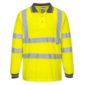 Tricou Polo HiVis cu maneci lungi
