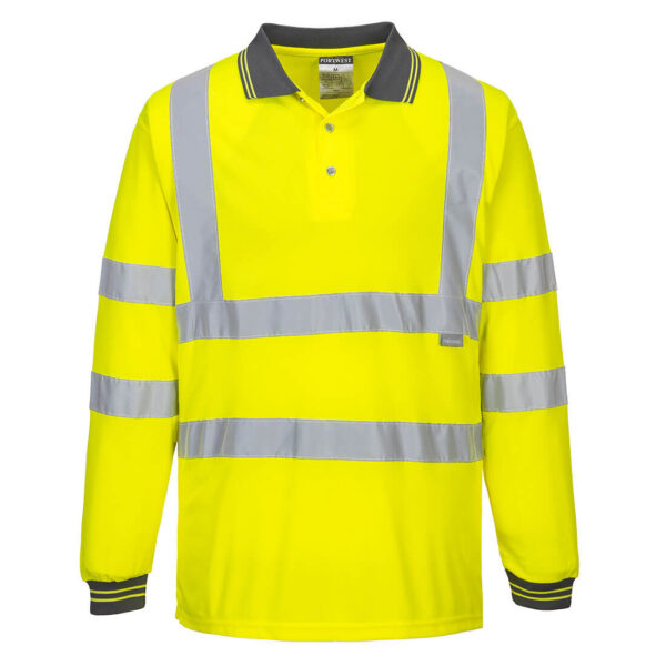 Tricou Polo HiVis cu maneci lungi