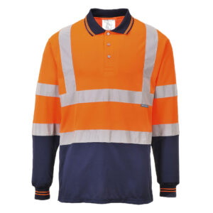 Tricou Polo Two-Tone cu Maneci Lungi