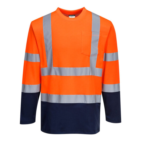 Tricou Doua-Tonuri Cotton Comfort cu Maneci Lungi