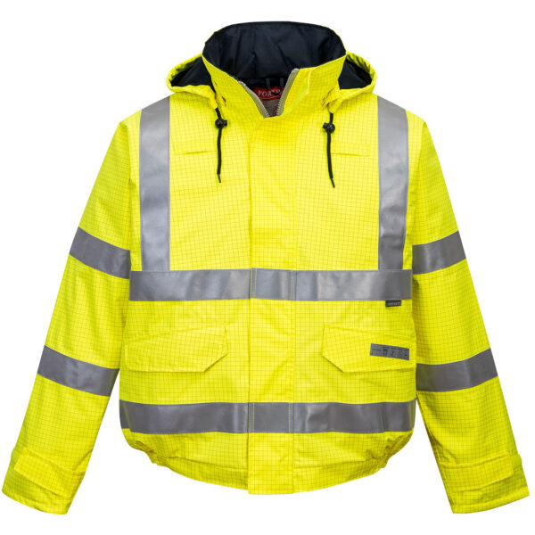 Jacheta de ploaie HiVis Bizflame, Antistatica, Ignifuga
